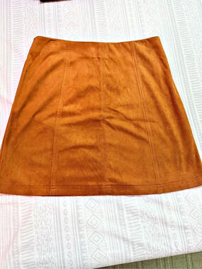 Francesca's Mi Ami Faux Suede Mini Skirt Brown Medium NWT